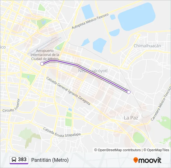 383 Bus Line Map