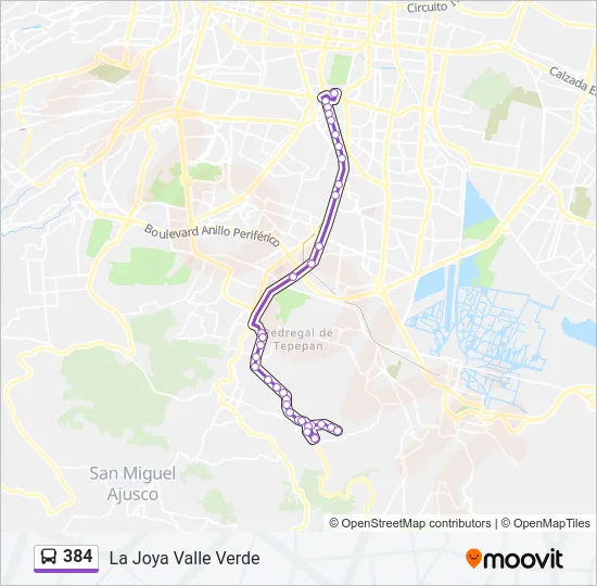 384 Bus Line Map
