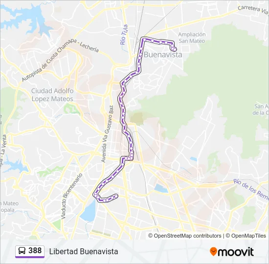 388 Bus Line Map