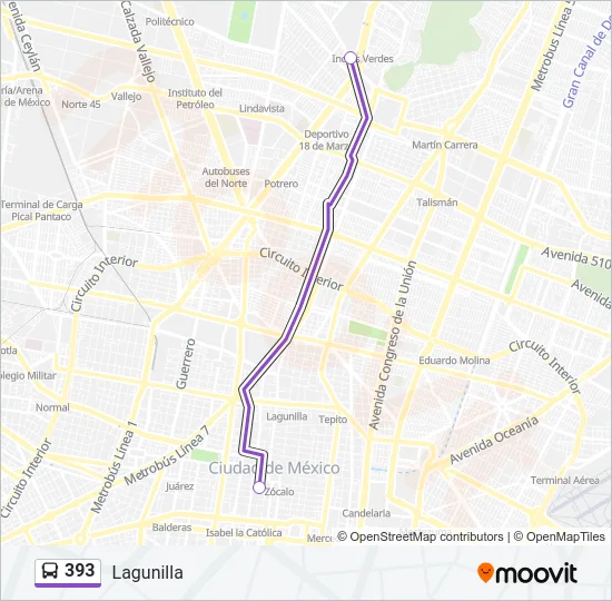 393 Bus Line Map