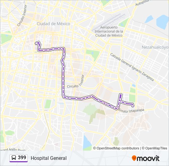 399 bus Line Map