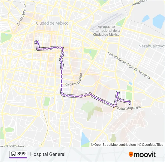 399 Bus Line Map