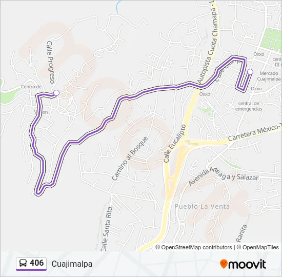 406 Bus Line Map