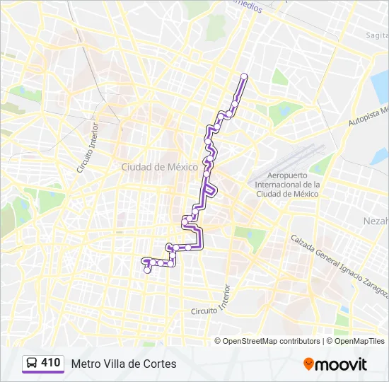 410 Bus Line Map