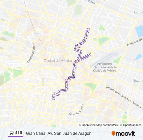 410 bus Line Map