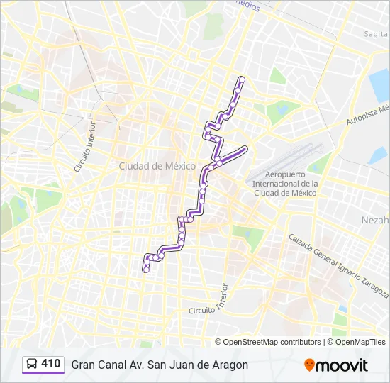 410 Bus Line Map