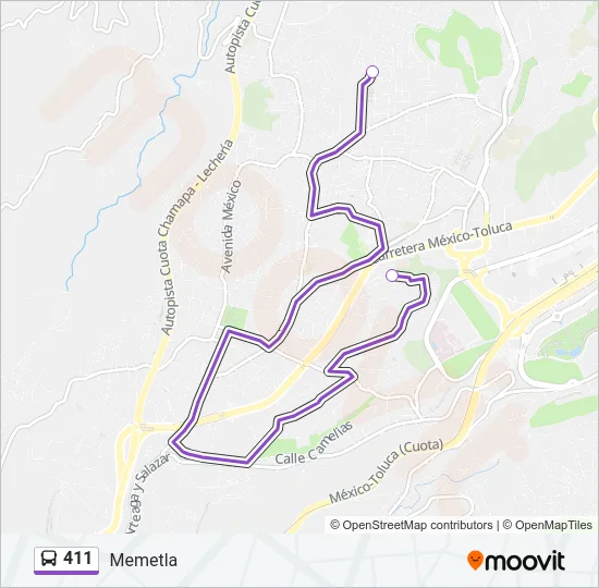 411 Bus Line Map