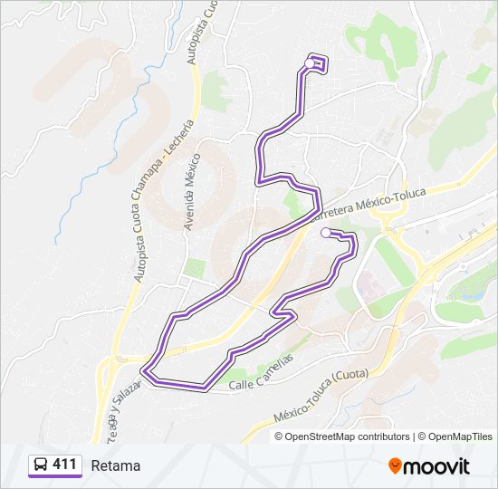 Mapa de 411 de autobús