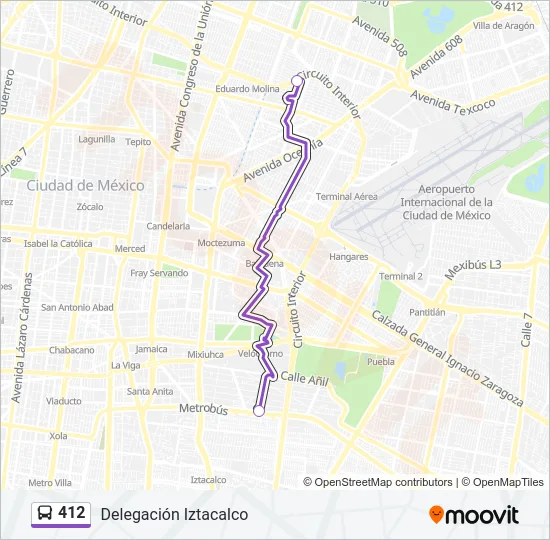 412 Bus Line Map