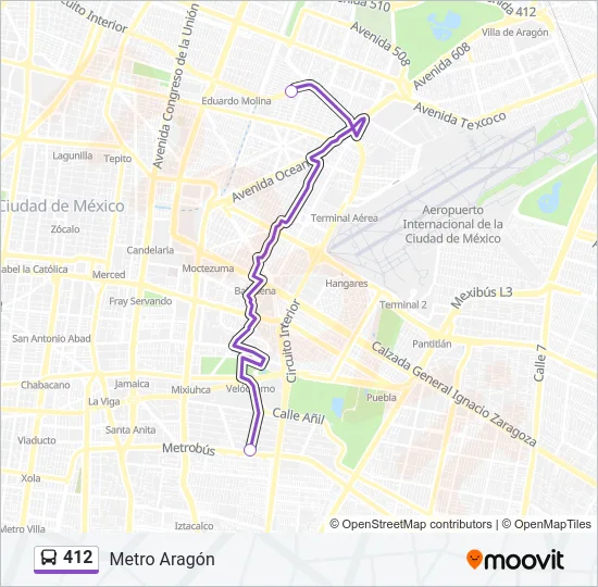 412 Bus Line Map