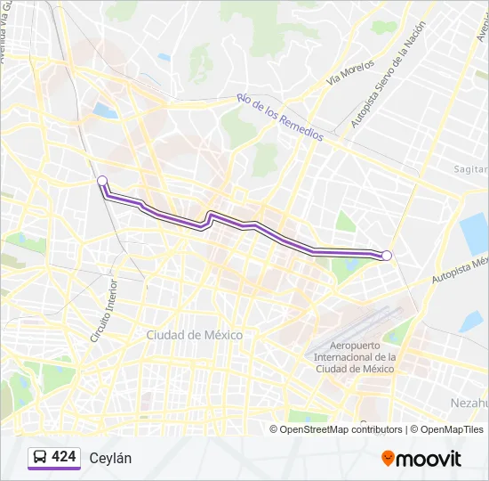424 Bus Line Map