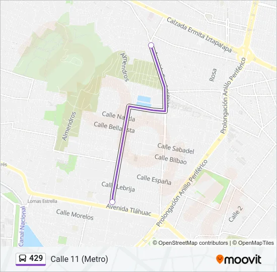 429 Bus Line Map