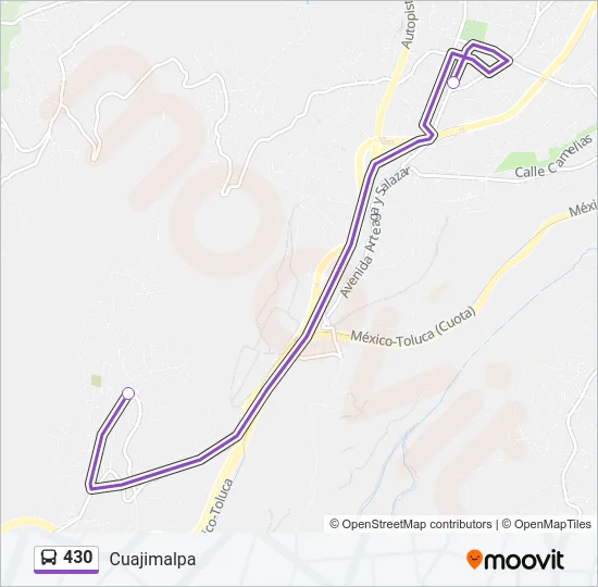 430 Bus Line Map