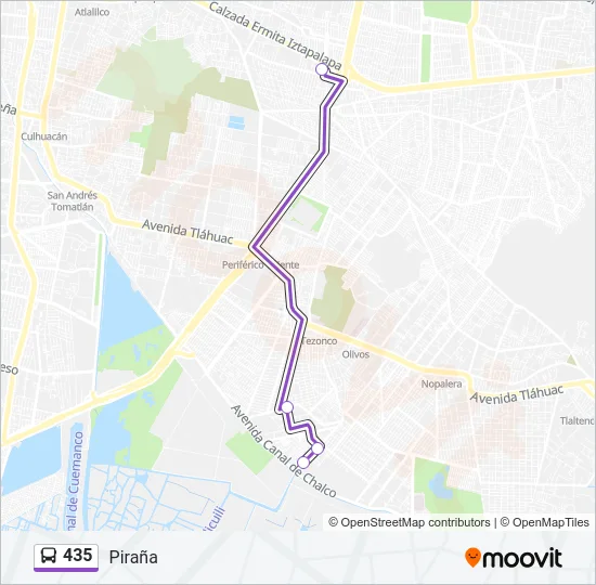 435 Bus Line Map