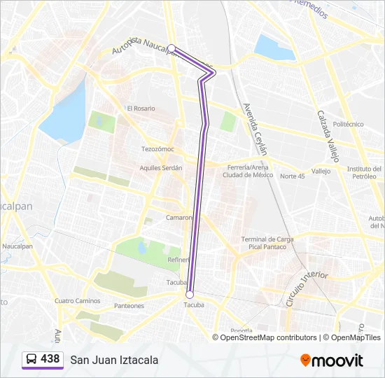 438 Bus Line Map
