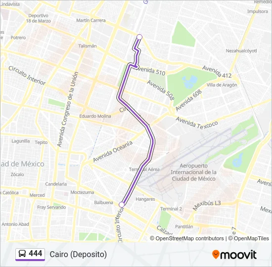 444 Bus Line Map