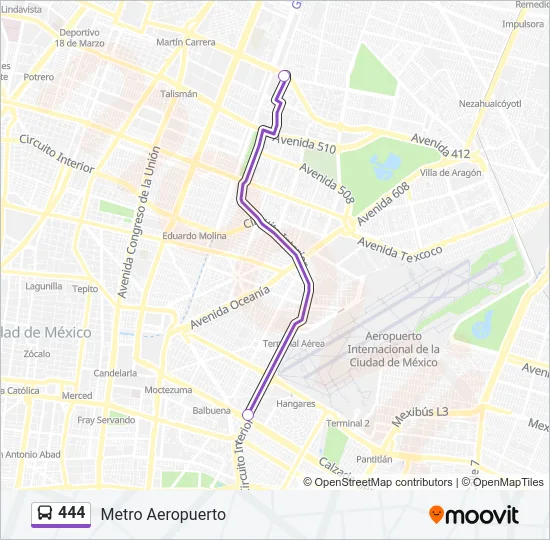 444 Bus Line Map