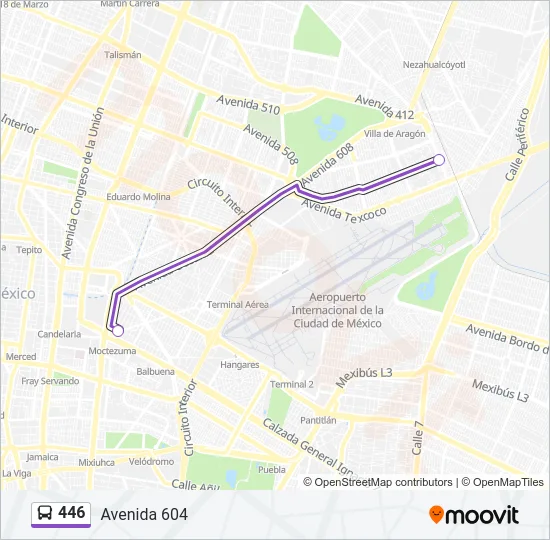 446 Bus Line Map