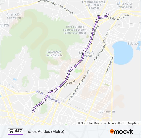 447 bus Line Map