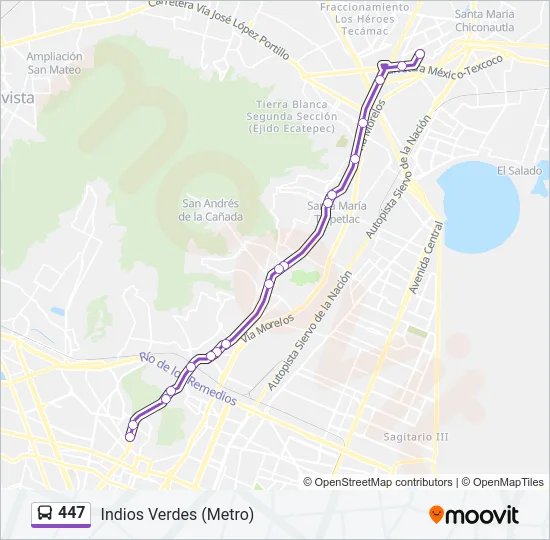 447 Bus Line Map
