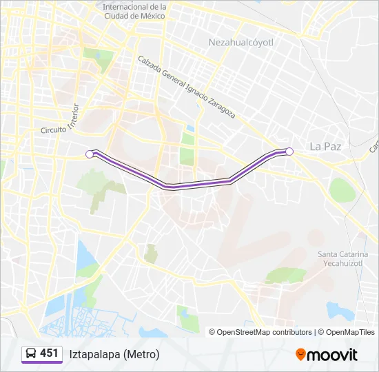 451 Bus Line Map