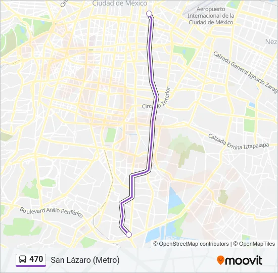 470 Bus Line Map