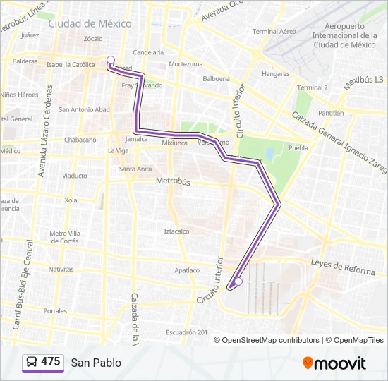 475 Bus Line Map