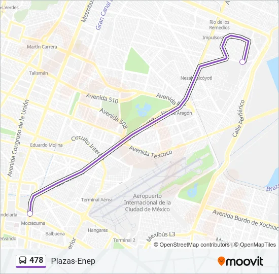 478 Bus Line Map