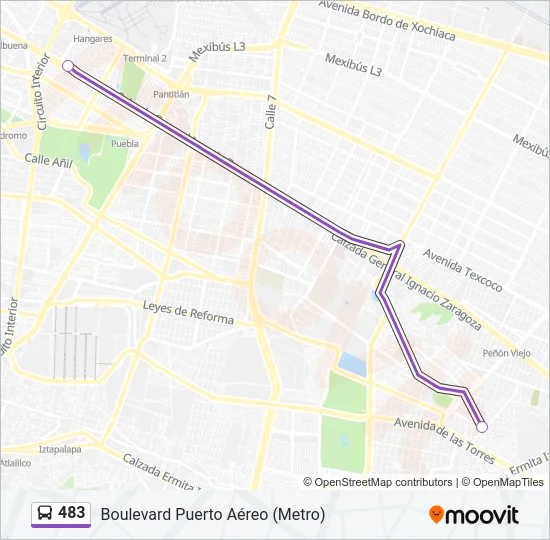 483 Bus Line Map