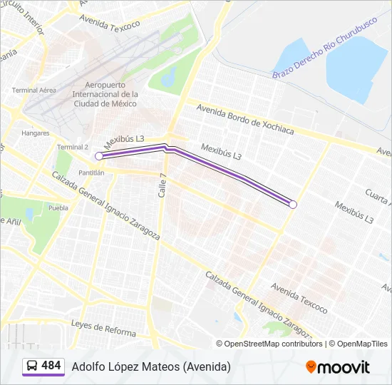 484 Bus Line Map