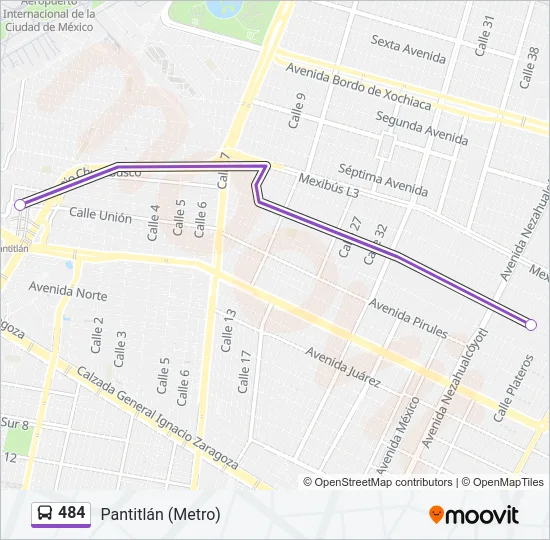 484 Bus Line Map