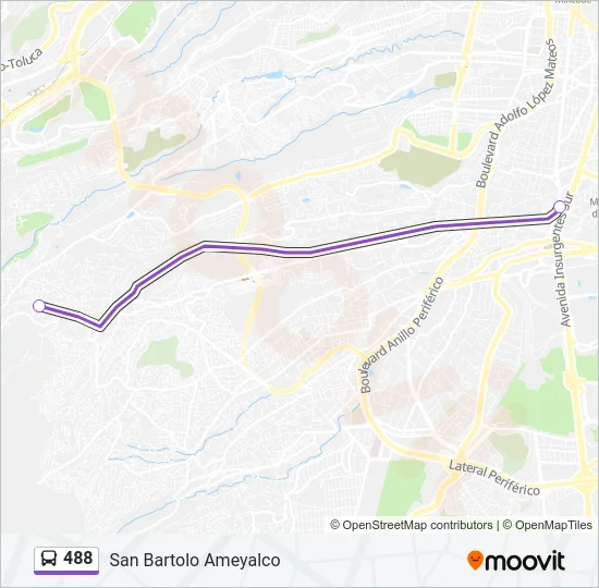 488 Bus Line Map
