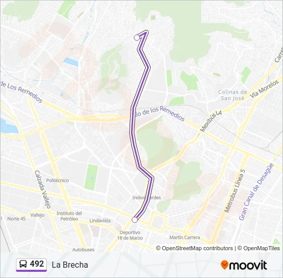 492 Bus Line Map