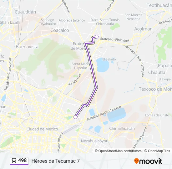 498 Bus Line Map