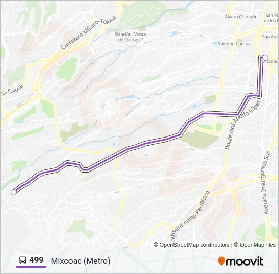 499 Bus Line Map