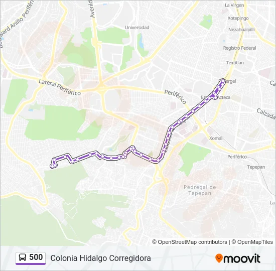 500 Bus Line Map