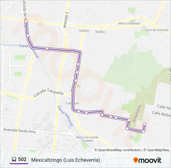 502 Bus Line Map