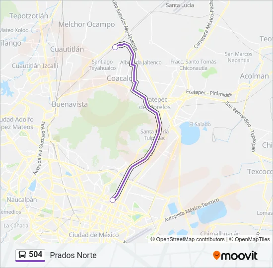 504 Bus Line Map