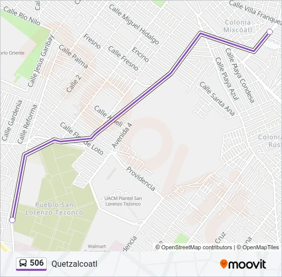 506 Bus Line Map