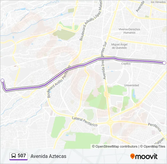 507 Bus Line Map