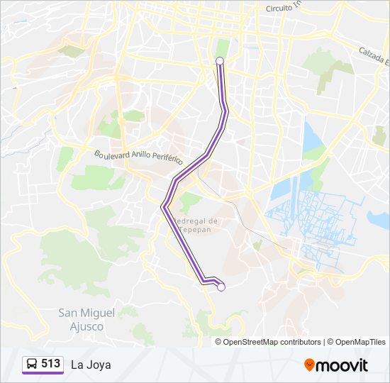 513 bus Line Map