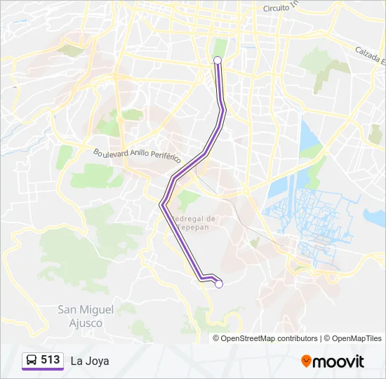 513 Bus Line Map