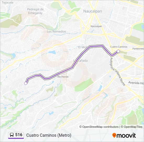 516 Bus Line Map