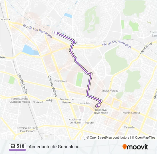 518 Bus Line Map