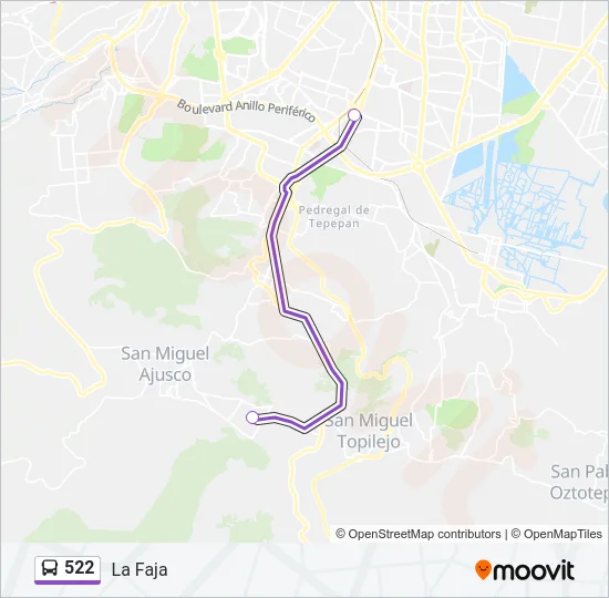 522 Bus Line Map