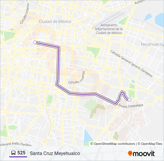 525 Bus Line Map