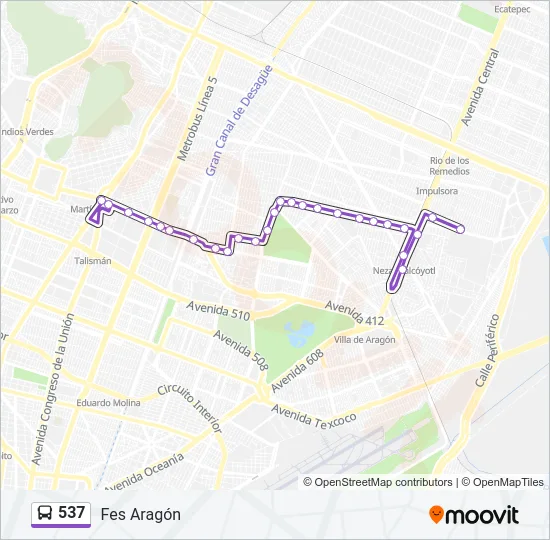 537 Bus Line Map