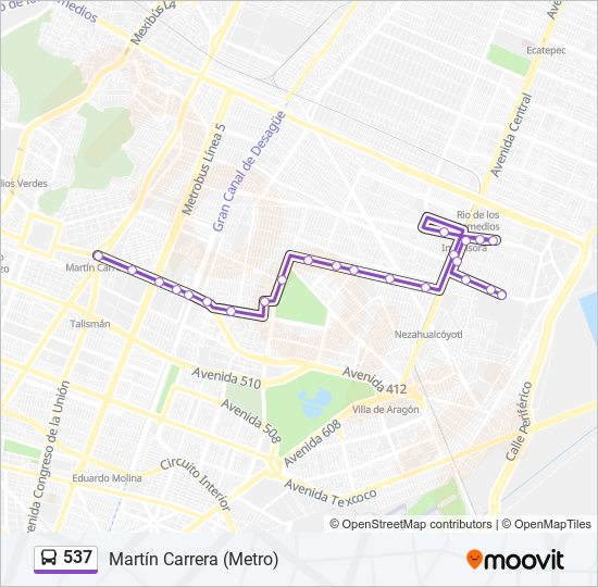 537 Route: Schedules, Stops & Maps - Martín Carrera (Metro) (Updated)