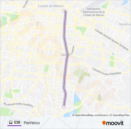 538 bus Line Map