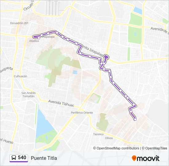 540 Bus Line Map